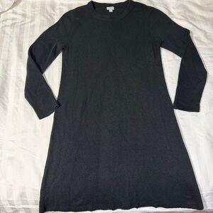 J Crew Women Dress Large Black Wool Blend Sweater Midi Long Sleeve ***READ***